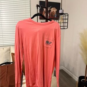 Vineyard Vines Pink Long Sleeve Thanksgiving Tee